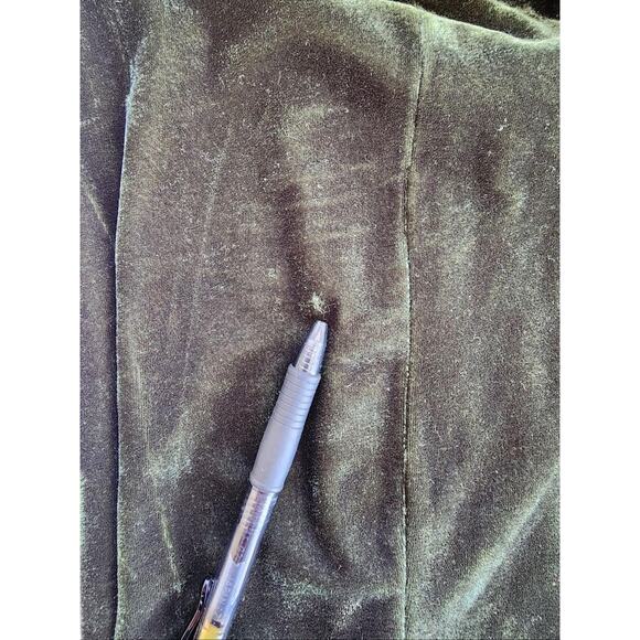 Donna Morgan Dress Womens 14 Green Velvet Long Sleeve Square Neck Midi Holidays - Picture 10 of 15